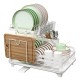 2 Tier Foldable Dish Drying Rack Kitchen Plate Bowl Cup Organizer Cutlery Storage White